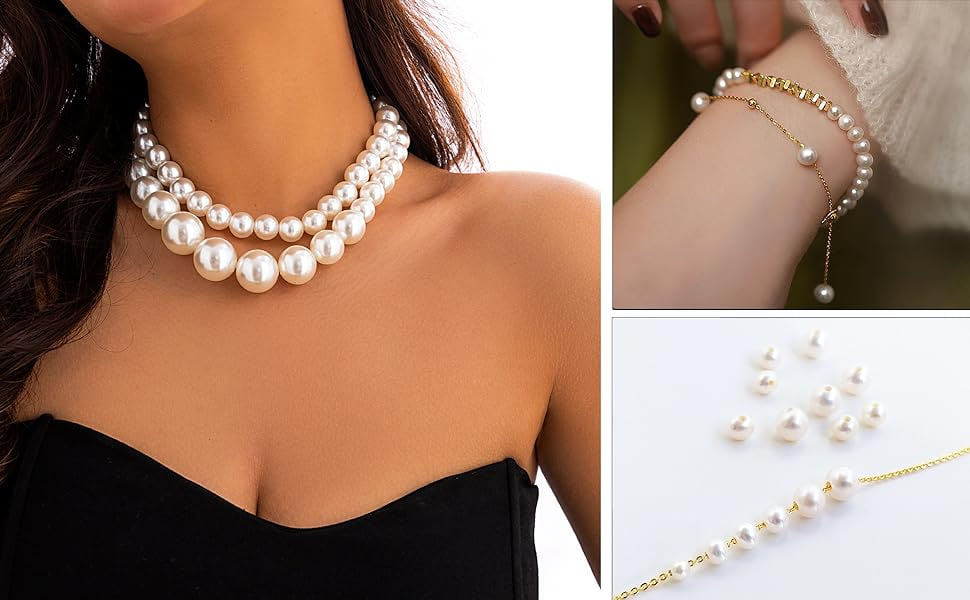 더블 진주 목걸이